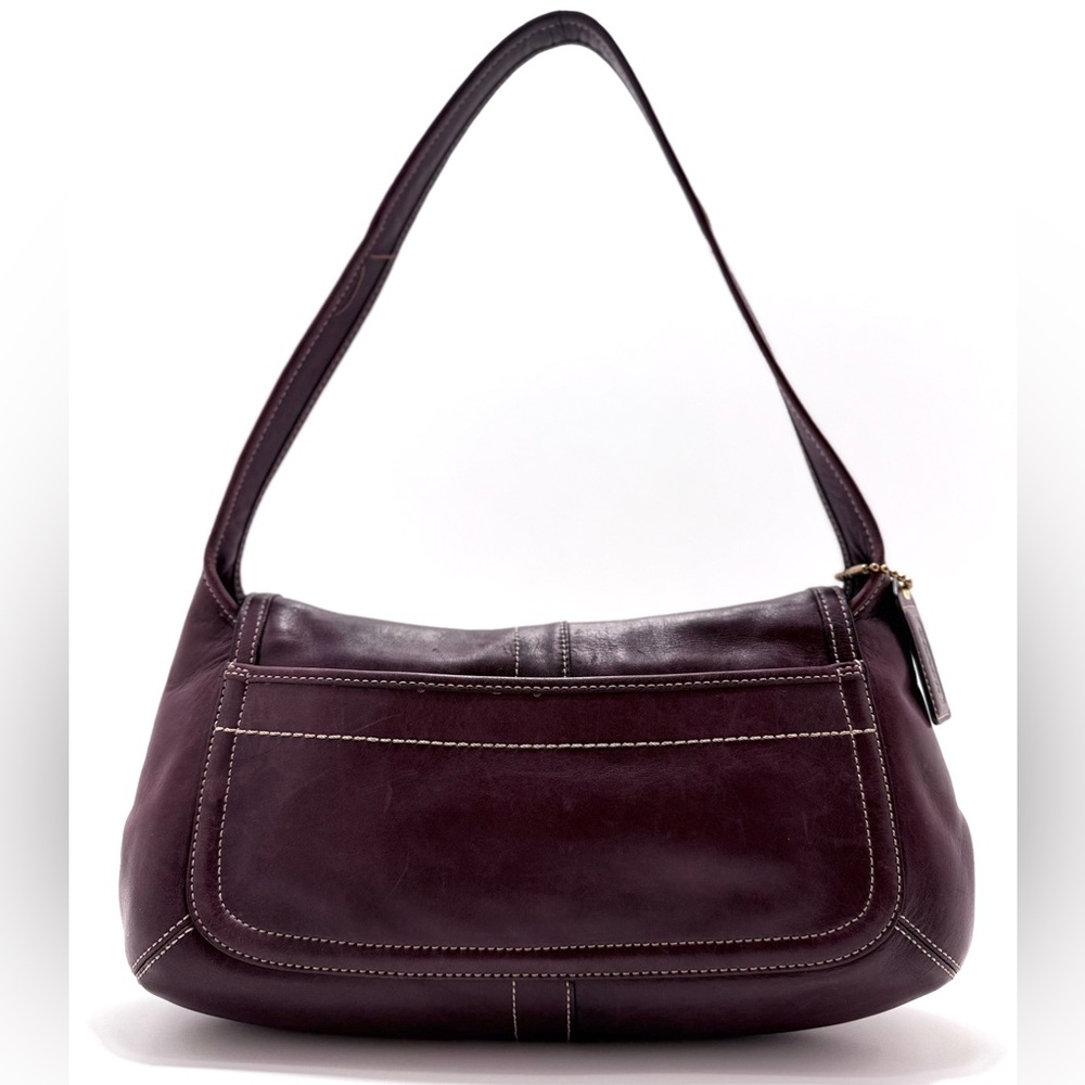 Vintage Coach Ergo Legacy XL Belted Hobo 11266 Burnished Plum Leather Y2K - Picture 7 of 15